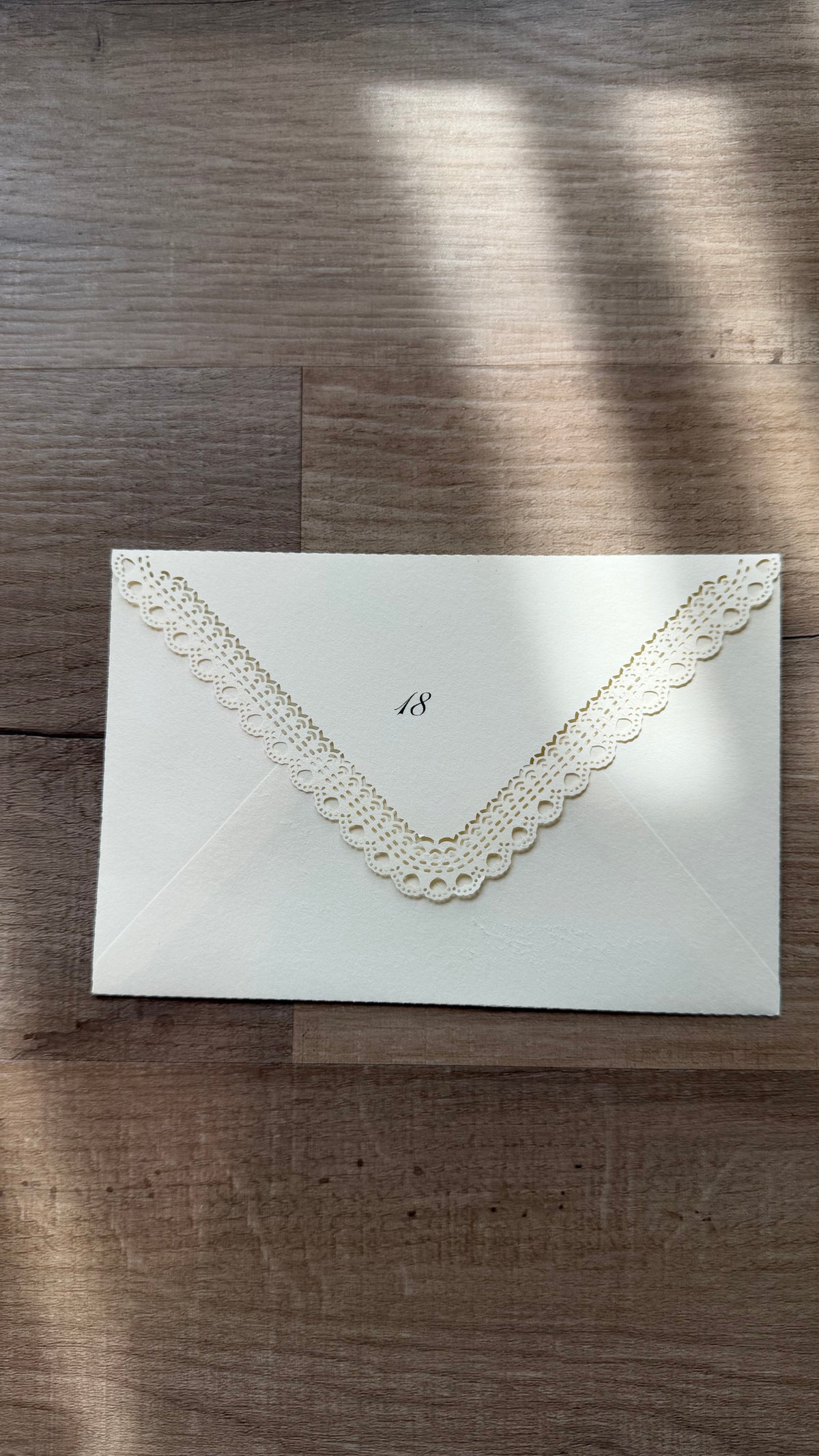 Lace envelope