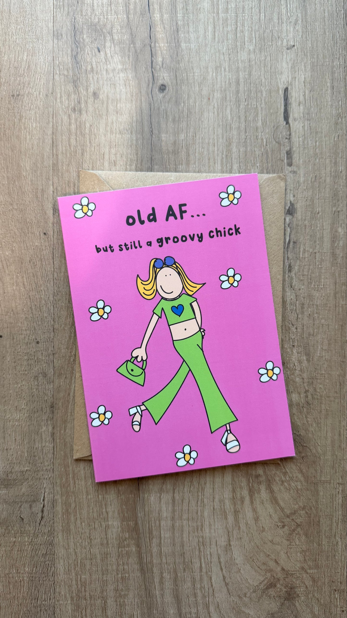 Groovy flip-card ( envelope included)