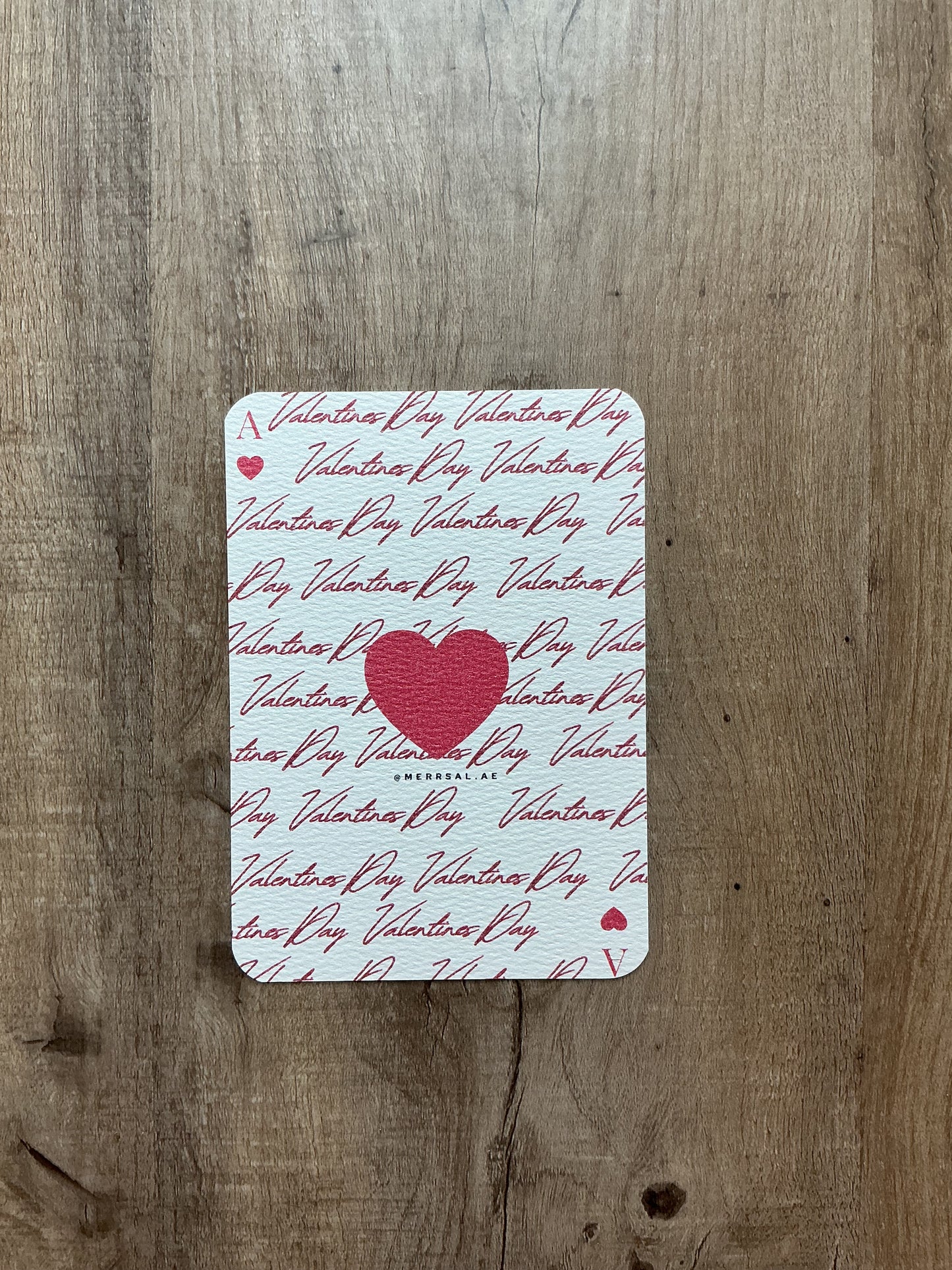 Valentine playing card