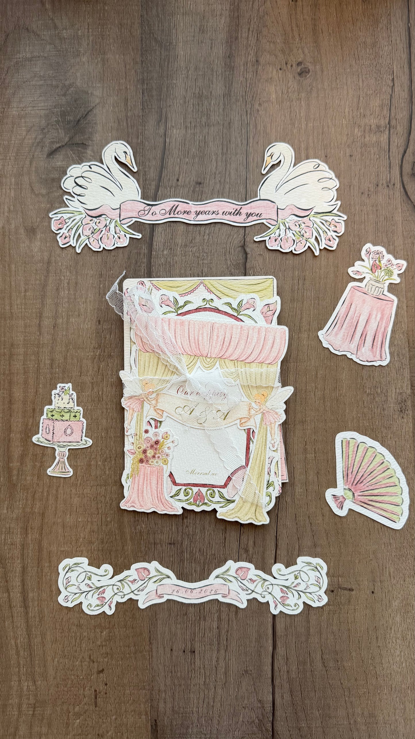 Wedding green & pink ( full set)