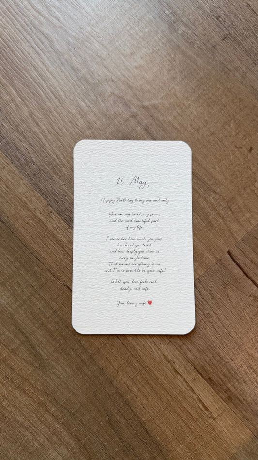 16 may card