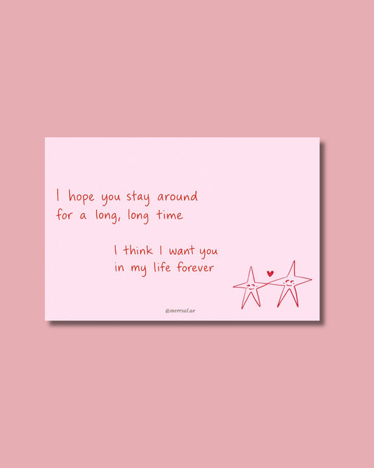 I hope you stay around
